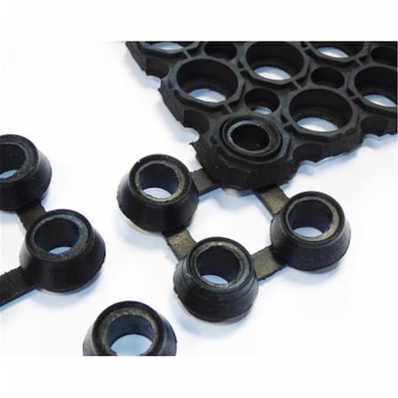 Floortex Antifatigue Mat, 4 in L x 4 in W, 2 in Thickness, Plastic, Black FB4OCTOCON